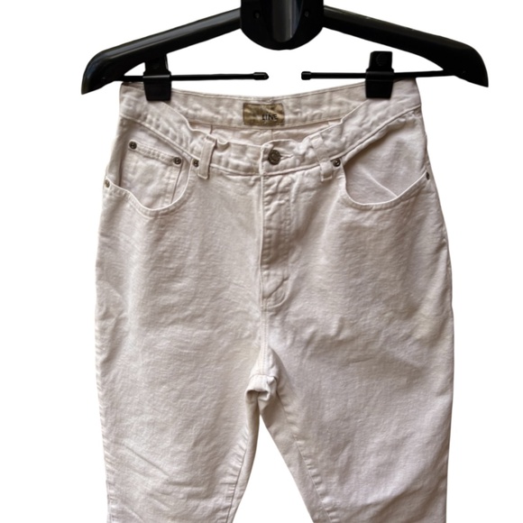 Vintage NY Line Mom Jeans High Waist Size 14 White Tapered Denim 80s Made in USA - Picture 3 of 6